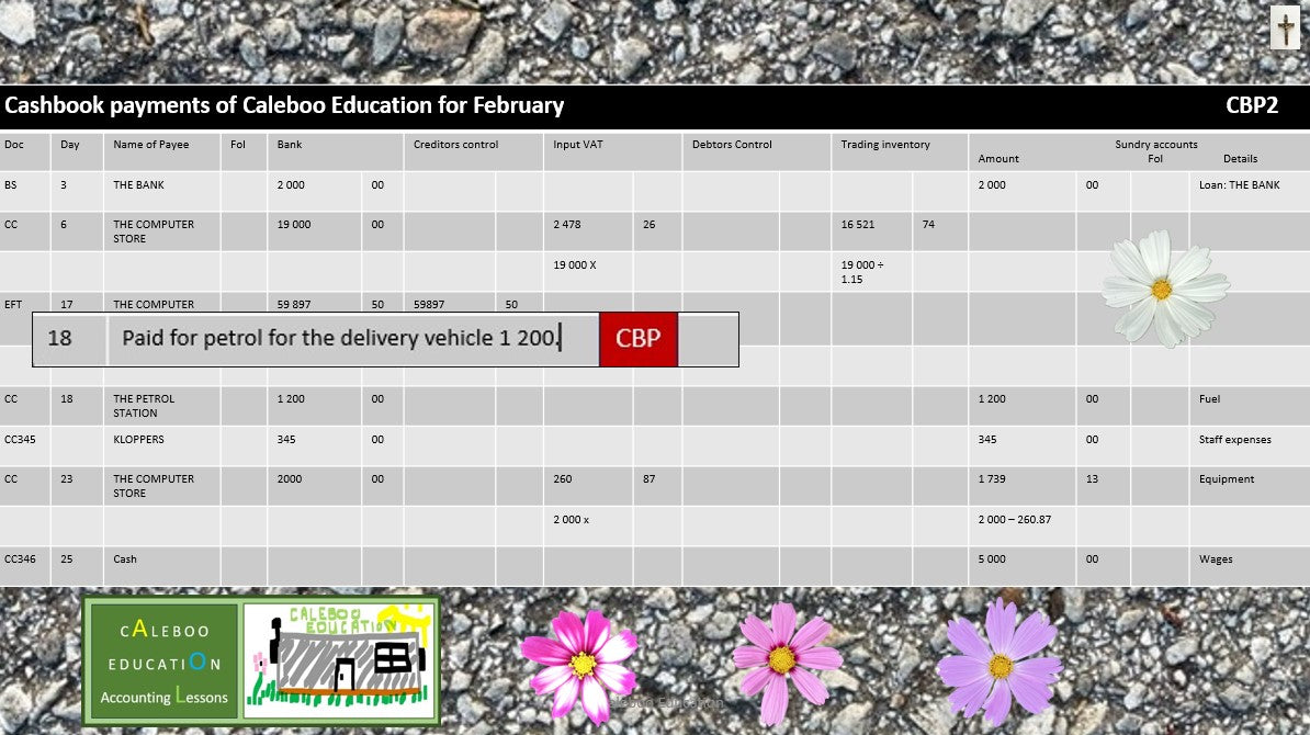 12 Cashbook Payments / Cash Payments Journal